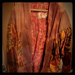 Leather and polyester jacket